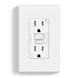 ELEGRP GFCI Outlet 15 Amp, Self-Test GFI Electrical Outlet with Thinner Design, TR Tamper Resistant GFCI Receptacle, Ground Fault Circuit Interrupters with Wall Plate, UL Listed, Matte White, 1 Pack