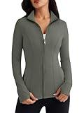 Womens Summer Track Zipper Jackets Plus Size Hoodies Running Workout Sweaters Sports Trendy Tiktok Clothes ArmyGreen XL