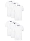 Hanes Men's Cotton Undershirts - Moisture-Wicking Crew Neck Tees, 6 Pack - White, Regular Fit