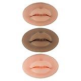 3Pcs Fake Lips,3D Silicone Lips for Makeup Practice,Soft Silicone Fake Lips Tattoo Practice Skins Training for Permanent Makeup Tattoo Practice