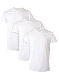 Hanes Cotton Undershirts, Moisture-Wicking Crew Tees, Multi-Packs Available, 3 Pack-White, Size Medium