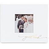 Wedding Guest Book - 8" x 10" Keepsake Guest Book for Party, Anniversary, Retirement, Graduation Sign-in & Photos with 2 Multi-Colored Photo Sticker Sheets, Golden Pen and Bookmark