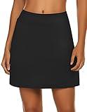 Ekouaer Women's Active Performance Skort Lightweight Skirt for Running Tennis Golf Workout Sports (Black XX-Large)