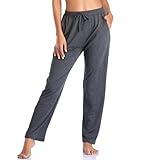 Envlon Womens Yoga Pants Comfortable Wide Leg Running Workout Pants Loose Straight Lounge Athletic Pants Dark Grey