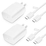 Type C Charger Fast Charging, 2 Pack 25W USB C Charger Type C Super Fast Charging with 10 FT Android Phone Charger USB C Cable Compatible with Galaxy S24 Ultra/S23/S22/S21/S20/Phone 15 Pro Max-White