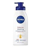 NIVEA Intense Healing Body Lotion for Dry Skin, 72-Hour Moisturizing Lotion with Deep Nourishing Serum and Provitamin B5, 16.9 Fl Oz Pump Bottle