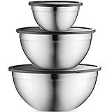 Table Concept Mixing Bowls with Airtight Lids, Stainless Steel Nesting Bowl Set for Space Saving Storage, Ideal for Cooking, Baking, Prepping & Food Storage