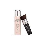 MagicMinerals AirBrush Foundation by Jerome Alexander – 2pc Set with Airbrush Foundation and Kabuki Brush - Spray Makeup with Anti-aging Ingredients for Smooth Radiant Skin - Light Medium