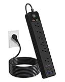 Surge Protector Power Strip - AiJoy 5Ft Extension Cord with Multiple Outlets,12 Outlets,4 USB Ports(2 USB-C),1500J Surge Protection Wall Mount for Home Office Supplies, Dorm Essentials