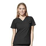 WonderWink Womens Basic V-Neck Top Medical Scrubs Shirt, Black, X-Large US