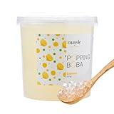 Mayde Popping Boba Pearls for Drinks, Desserts, & Breakfast Bowls (Lemon Flavor, 7 Pounds)