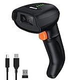 Alacrity Bluetooth Wireless Barcode Scanner 328 Feet Transmission Distance USB Cordless 1D CCD Automatic Barcode Reader Handhold Bar Code Scanner with USB Receiver for Store, Supermarket, Warehouse