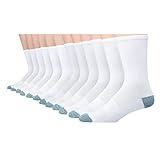 Hanes mens X-temp Lightweight Crew Socks, 12-pair Pack Casual Sock, White, 6 12 US