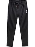 NELEUS Men's Athletic Workout Running Tapered Pants,7006,One Piece of Black,S,EU M