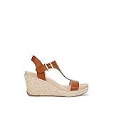 Kenneth Cole REACTION Women's T-Strap Wedge Sandal, Tan, 8 M US