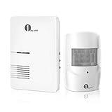 1byone Driveway Alarm, Home Security Alert System with 36 Melodies, 1 Plug-in Receiver and 1 Weatherproof PIR Motion Detector, 1000ft Wireless Transmission Range and 24ft PIR Detection Range