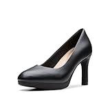 Clarks Women's Ambyr 2 Braley Pump, Black Leather, 7.5