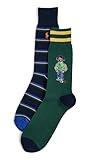 POLO RALPH LAUREN Men's 2 Pack American Heritage Bear Socks, Green (303), One Size