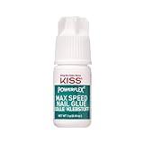 KISS PowerFlex Maximum Speed Nail Glue for Press On Nails, Super Strength Flex Formula Nail Adhesive, Includes One Bottle 3g (0.10 oz.) with Twist-Off Cap & Nozzle Tip Squeeze Applicator