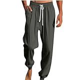 Subscribe and Save Subscriptions on My Account Men Pants Elastic Drawstring Sweatpants Mens Fashion Straight Athletic Running Trousers Workout Tapered Joggers Pocket Jeans para Hombre Gray