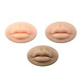 3Pcs Fake Lips Tattoo Practice Lips Silicone Micropigmentation Practice Skin 3D Fake Skin Tattoo Skin Lip Training