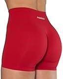 AUROLA Dream Collection Women Workout Shorts High Waist Gym Shorts, Scrunch Butt Seamless Athletic Shorts,Chinese Red,XS