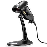 Esky Barcode Scanner with Stand, Wired Handheld Bar Code Scanner with Adjustable Stand, Automatic 1D USB Laser Scanner Support Windows/Mac/Linux for Store, Supermarket, Warehouse, Library