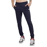 Champion Mens Joggers, Everyday Cotton, Lightweight Lounge Knit For Men, 31" Sweatpants, Navy C Patch Logo, Large US