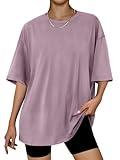 Trendy Queen Womens Fashion Workout T Shirts Athletic Plus Size Tops Summer Trendy Clothes 2024 Short Sleeve Spring Tee DarkPink 2XL