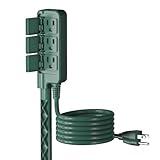 HBN Outdoor Power Stake Waterproof with 6FT Long Extension Cord, 3 Grounded Outlets Yard Power Strip with Protective Covers, Electrical Power Stake with Multiple Plug Socket for Garden Decoration