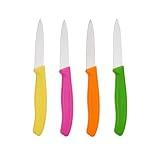 Victorinox Swiss Classic Paring Knife Set - Superior Kitchen Knives for Cutting Fruit, Vegetables & More - Cooking Knives for Kitchen Accessories - Multicolored 4-Piece Set, Straight Edge, 3"