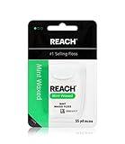 REACH Waxed Dental Floss, Mint, Plaque Remover, Shred Resistant, Extra Wide Cleaning, Gentle on Gums & Teeth, PFAS-Free, Oral Care, for Adults & Kids, 55yd, 1 Pack