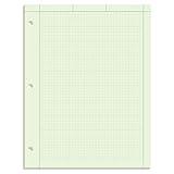 TOPS Engineering Computation Pad, 8-1/2" x 11", Glue Top, 5 x 5 Graph Rule on Back, Green Tint Paper, 3-Hole Punched, 100 Sheets (35500)