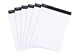 Mintra Office Legal Pads - ((BASIC WHITE 6pk, 8.5in x 11in, NARROW RULED)) - 50 Sheets per Notepad, Micro perforated Writing Pad, Notebook Paper for School, College, Office, Business