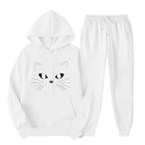 50% Percent Off Coupon Deals Two Piece Tracksuits for Women Long Sleeve Heart Print Hoodie Sweatshirt Jogger Sweatpant Fall Lounge Set with Pocket Conjunto De Salón