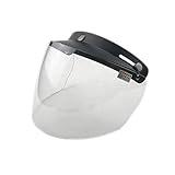 WANCAR Retro Universal Standard 3-Snap Open Face Motorcycle Helmets Flip Up Face Visor Wind Shield Lens(Clear)