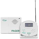 Smart Caregiver Wireless Motion Sensor Alarm System with Pager for Fall and Wandering Prevention | Mountable Motion Detector Alarm Alerts Medical Caregiver with Up to 300' Range | Bed or Door Movement