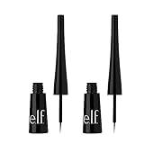 e.l.f. Expert Liquid Liner, High-Pigmented, Extra-Fine Liquid Eyeliner For Precise Definition, Long-Lasting, Vegan & Cruelty-Free, Jet Black, 0.14 oz, 2 count(Pack of 1)