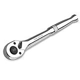 DURATECH 1/4-Inch Drive Ratchet, 90-Tooth Quick-release Ratchet Wrench, Reversible, Chrome Alloy Made, Full Polished, Gifts for Men Gifts for Women gifts for dad