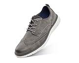 Cestfini Grey Mens Dress Shoes Casual Oxford Shoes Dress Sneakers Comfortable Business Wingtip Brogue Office Shoes XXDX003M-RT-US-GREY-10