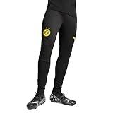 Puma Borussia Dortmund Training Pant 2024/25 (US, Alpha, Small, Regular, Regular, Black/Faster Yellow)