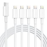 iPhone Charger 5 Pack 6FT USB C to Lightning Cable【Apple MFi Certified】iPhone Charger Fast Charging iphone lightning cable iphone charger cord for iPhone 14/13/12/12 Pro Max/11/Xs Max/XR/X,AirPods Pro