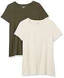 Amazon Essentials Women's Classic-Fit Short-Sleeve Crewneck T-Shirt, Pack of 2, Oatmeal Heather/Olive, XX-Large