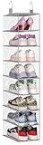 MISSLO Clear Hanging Shoe Organizer for Closet Storage Wider Hanging Shoe Rack 8 Shelf Shoe Hanger Holds 8 Pair of Sneakers, Clothes for Room, Bedroom, College Dorm