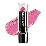 wet n wild Silk Finish Lipstick, Hydrating Rich Buildable Lip Color, Formulated with Vitamins A,E, & Macadamia for Ultimate Hydration, Cruelty-Free & Vegan - Pink Ice (Carded)