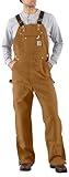 Carhartt Men's Loose Fit Firm Duck Bib Overall, Carhartt Brown, 42 x 34