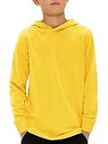 Haloumoning Boys Fashion Hoodies Kids Long Sleeve Hooded Sweatshirts 5-14 Years Yellow