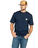 Carhartt Men's Loose Fit Heavyweight Short-Sleeve Pocket T-Shirt, Navy, X-Large