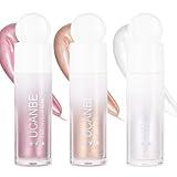 UCANBEMAKEUP 3-Pack Liquid Face Highlighter Makeup Set - Multifunctional Luminous Glow, Natural Radiance Sparkly Glitter Body Shimmer Liquid Luminizer Sticks - Suitable for Face, Eyes, Lips, and More