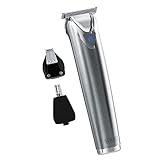 Wahl USA Stainless Steel Lithium-Ion Cordless Beard Trimmer for Men - Rechargeable All in One Men's Beard Trimmer with Rotary Ear & Nose Trimmer, & Detail Trimmer - Model 9818A